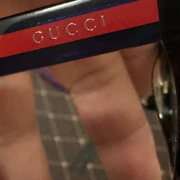 Authentic Gucci GG0005OZ 001 Eyeglass Frames — Black, Navy blue with Red Stripes - Picture 14 of 14